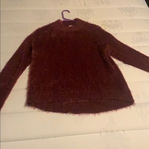 Fuzzy burgundy sweater